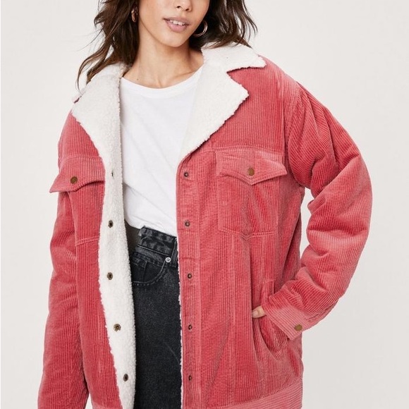 Nasty Gal Corduroy Trucker Bomber Jacket - Picture 1 of 10